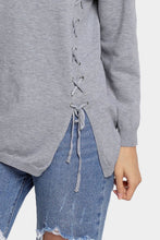 Load image into Gallery viewer, Lace-Up Slit Knit Top