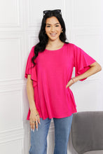 Load image into Gallery viewer, Yelete Full Size More Than Words Flutter Sleeve Top