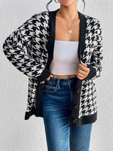 Load image into Gallery viewer, Houndstooth Button Down Cardigan