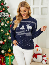 Load image into Gallery viewer, Reindeer Round Neck Sweater