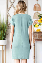 Load image into Gallery viewer, Ribbed Round Neck Short Sleeve Dress