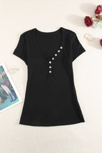 Load image into Gallery viewer, Buttoned Short Sleeve Tee Shirt