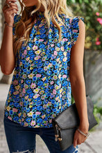 Load image into Gallery viewer, Floral Ruffle Collar Flutter Sleeve Top
