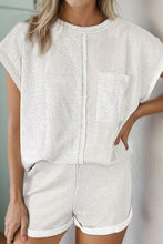 Load image into Gallery viewer, Pocketed Round Neck Top and Shorts Set