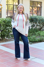 Load image into Gallery viewer, Celeste Design Full Size Leopard Contrast Drawstring Hoodie