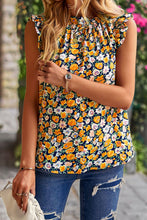 Load image into Gallery viewer, Floral Ruffle Collar Flutter Sleeve Top