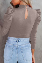 Load image into Gallery viewer, Mock Neck Puff Sleeve Bodysuit