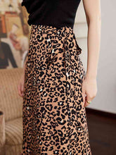 Load image into Gallery viewer, Leopard Ruffle Hem Midi Skirt