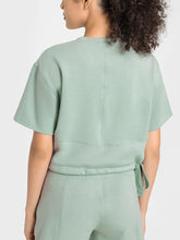 Load image into Gallery viewer, Drawstring Hem Short Sleeve Sports T-Shirt