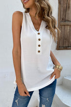 Load image into Gallery viewer, Buttoned V-Neck Tank