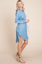 Load image into Gallery viewer, Faith Apparel Button Up Drawstring Shirt Dress