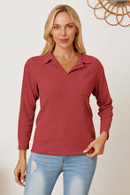 Load image into Gallery viewer, Collared Neck Dropped Shoulder T-Shirt