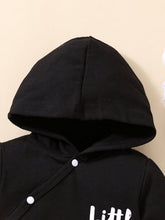 Load image into Gallery viewer, Baby LITTLE BOSS Graphic Hooded Jumpsuit