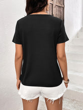 Load image into Gallery viewer, Lace Trim Contrast Waffle-Knit Top