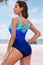 Load image into Gallery viewer, Full Size Tie-Dye Crisscross Back One-Piece Swimsuit