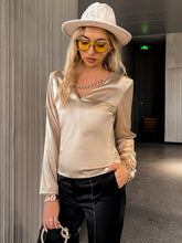 Load image into Gallery viewer, Chain Detail V-Neck Satin Top