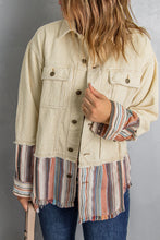 Load image into Gallery viewer, Striped Frayed Hem Corduroy Jacket