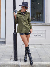 Load image into Gallery viewer, Button Front Turn-Down Collar Jacket