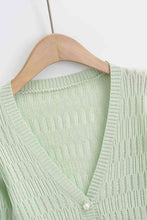 Load image into Gallery viewer, Button Down Long Sleeve Cropped Cardigan