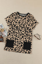 Load image into Gallery viewer, Leopard Pocketed T-Shirt Dress