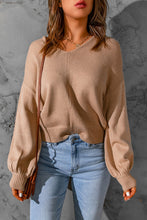 Load image into Gallery viewer, Dropped Shoulder Twisted Cutout Sweater