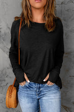Load image into Gallery viewer, Thumbhole Long Sleeve Round Neck Top