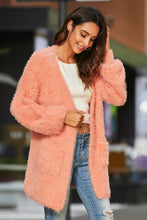 Load image into Gallery viewer, Open Front Fuzzy Cardigan with Pockets