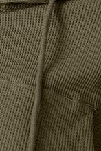 Load image into Gallery viewer, Waffle-Knit Drawstring Zip Up Hoodie