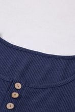 Load image into Gallery viewer, Color Block Spliced Lace Buttoned Tee