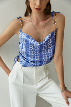 Load image into Gallery viewer, Printed Side Drawstring Tie-Shoulder Cami