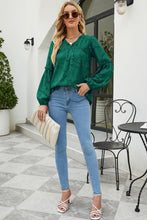 Load image into Gallery viewer, Applique Frill Trim Gathered Detail Blouse