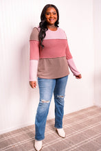 Load image into Gallery viewer, Heimish Full Size Color Block Exposed Seam Waffle-Knit Top