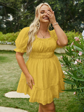 Load image into Gallery viewer, Plus Size Flounce Sleeve Ruffle Hem Mini Dress
