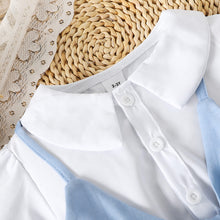 Load image into Gallery viewer, Contrast Peter Pan Collar Flounce Sleeve Dress