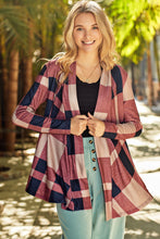 Load image into Gallery viewer, Plaid Open Front Cardigan