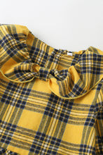 Load image into Gallery viewer, Girls Ruffle Sleeves Plaid Dress