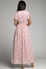 Load image into Gallery viewer, Applique Smocked Waist Plunge Dress