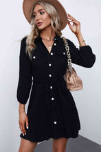 Load image into Gallery viewer, Drawstring Waist Collared Mini Dress