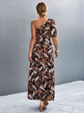 Load image into Gallery viewer, Printed Tie Waist One Shoulder Maxi Dress