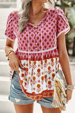 Load image into Gallery viewer, Bohemian Tie Neck Buttoned Blouse