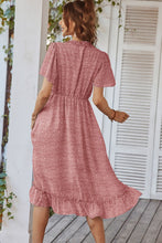 Load image into Gallery viewer, Leopard Frill Trim Flutter Sleeve Dress