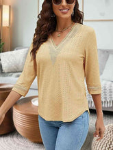 Load image into Gallery viewer, V-Neck Eyelet Blouse