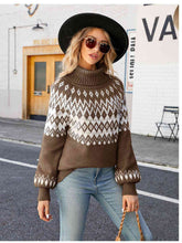 Load image into Gallery viewer, Turtleneck Lantern Sleeve Sweater