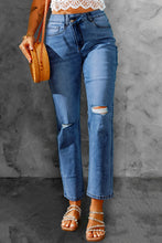 Load image into Gallery viewer, High Waist Distressed Straight Leg Jeans