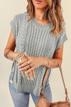 Load image into Gallery viewer, Cable-Knit Side Slit Sweater Vest