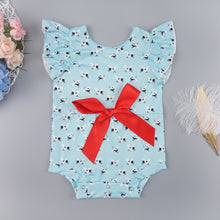 Load image into Gallery viewer, Printed Round Neck Bow Detail Bodysuit