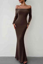 Load image into Gallery viewer, Off-Shoulder Long Sleeve Maxi Dress