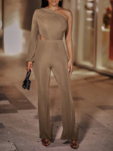 Load image into Gallery viewer, Cutout One-Shoulder Jumpsuit