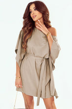 Load image into Gallery viewer, Tie Waist One-Shoulder Mini Dress