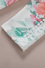 Load image into Gallery viewer, Floral Lace Trim Drawstring Hoodie